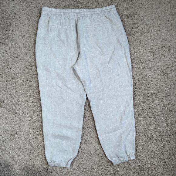 Athleta Retreat Linen Jogger Pants Womens XL Cream Lightweight Pockets - Picture 7 of 11